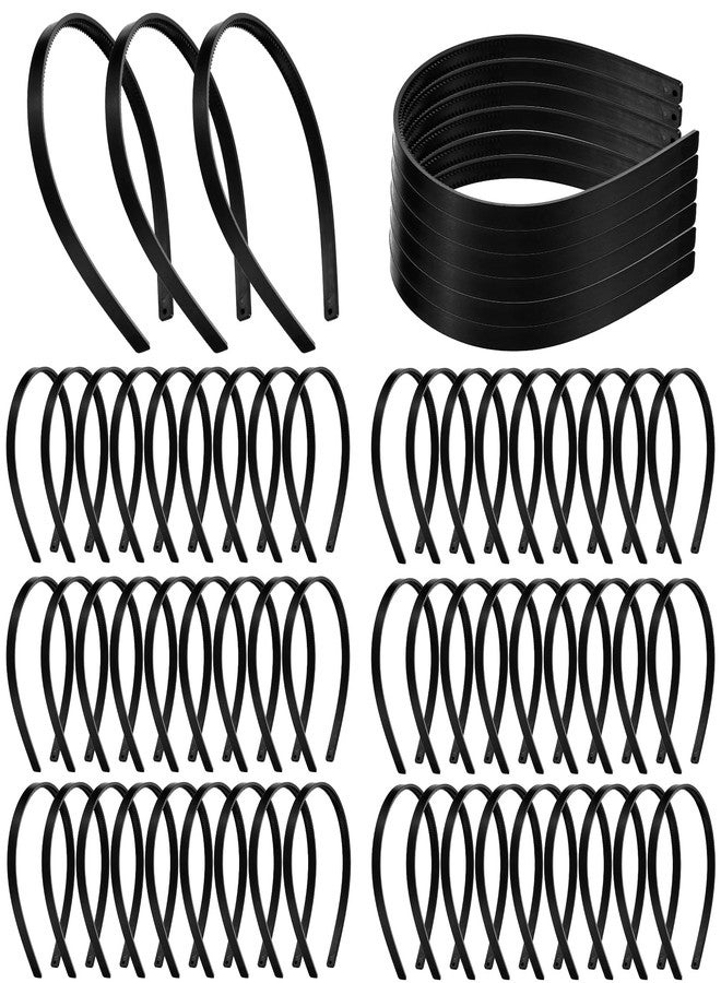 JOUTYFOR 100 Pcs Black Hair Band for DIY, Plastic Headbands with Teeth, Plain Headbands for Women Girls, DIY Hair Accessories, 10 mm(0.4 inch) - Image 1